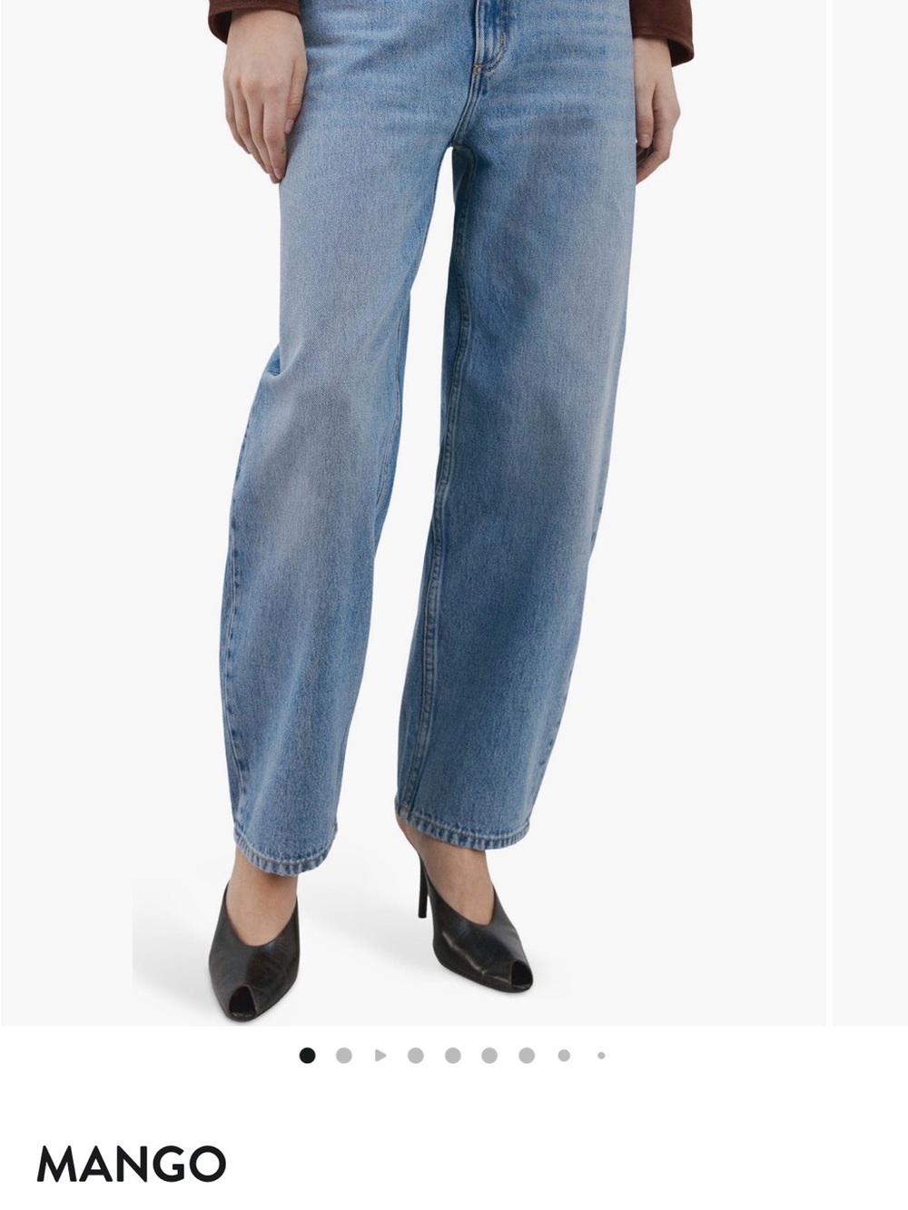 Mango Relaxed Straight-Leg Jeans in Light Blue Denim